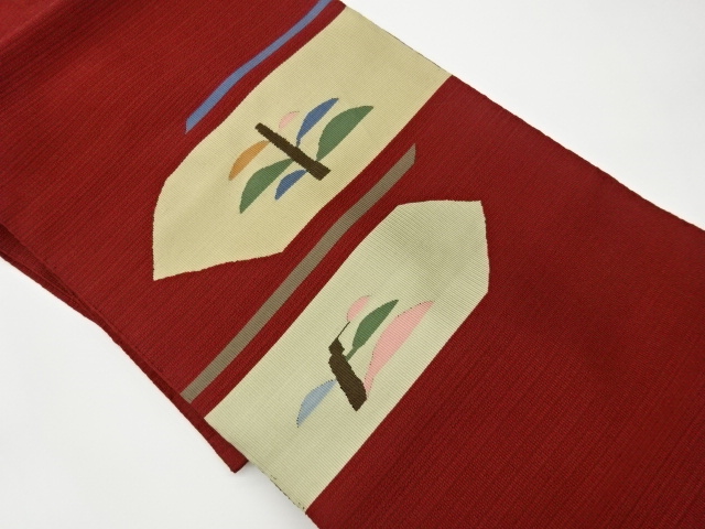 JAPANESE KIMONO / VINTAGE NAGOYA OBI / TSUZURE / WOVEN PLANTS